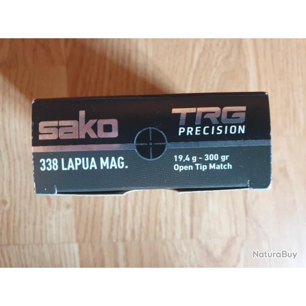 .338 Lapua Mag SAKO TRG 300gr hpbt - boite 10