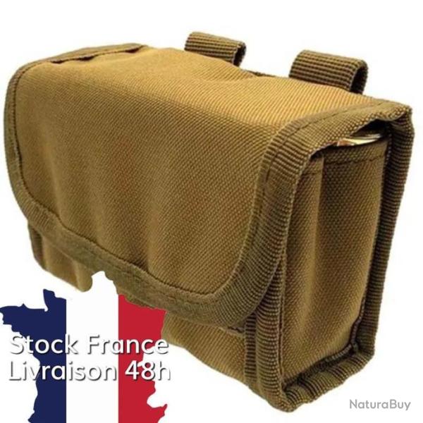 Pochette de ceinture pour cartouche de chasse tan - Livraison rapide depuis la France