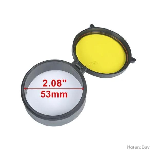 53mm Capuchon Protection Anti Poussiere pour Lunette de Visee Transparent Jaun�tre