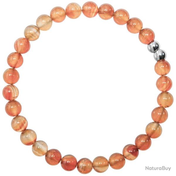 Bracelet en cornaline - perles rondes 6 mm