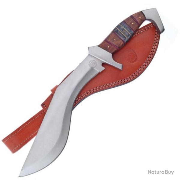 Couteau Kukkri Frost Cutlery Red River Manche Bois Lame Acier Inox Etui Cuir FCW650DW