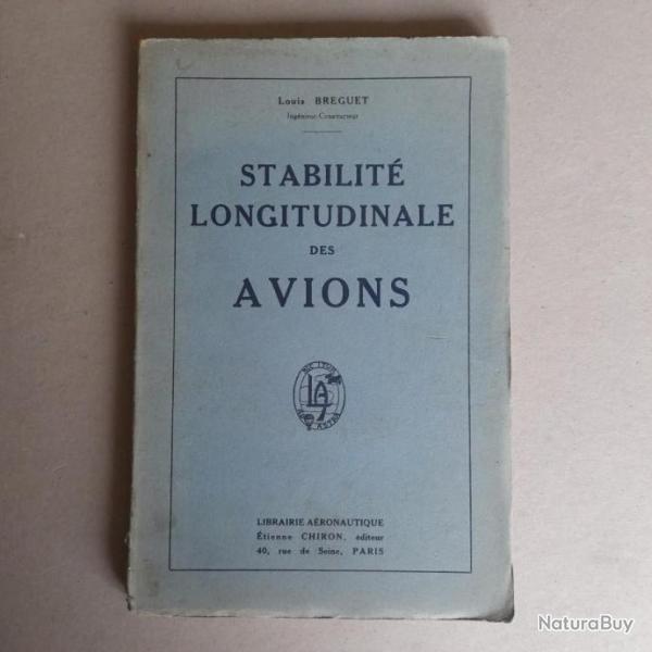 Louis Breguet. Stabilit longitudinale des avions. 1926