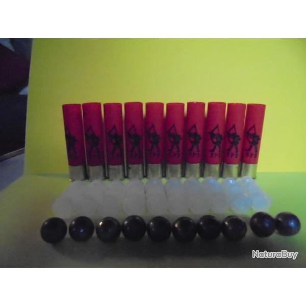 LOT DE CHARGEMENT BALLE RONDE EN PLOMB  cal.28