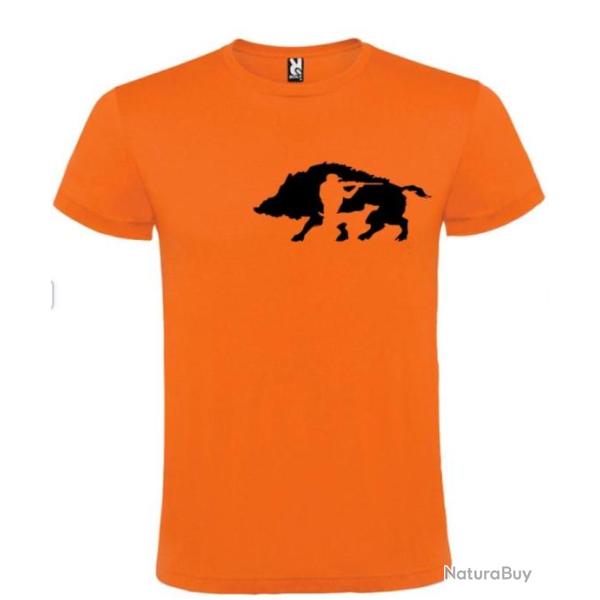 T-shirt 100 % coton motif sanglier votre t-shirt chasse sp�ciale battue Personnaliser
