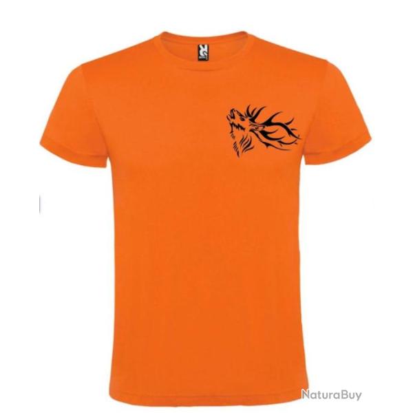 T-shirt 100 % coton t�te de cerf   votre t-shirt chasse  Personnaliser
