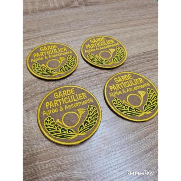 Lot de 4 Ecussons poitrine Garde Particulier homologu rond
