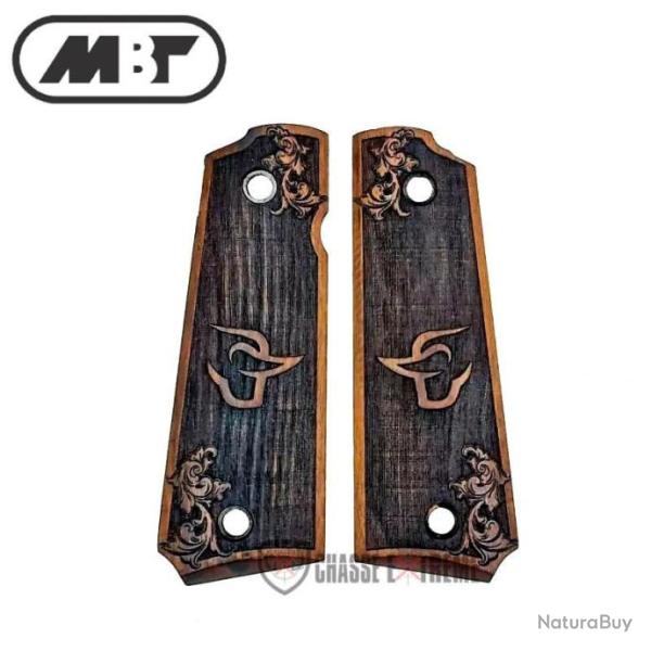 Plaquette Bois MBT PT1911 Flower Logo Taurus