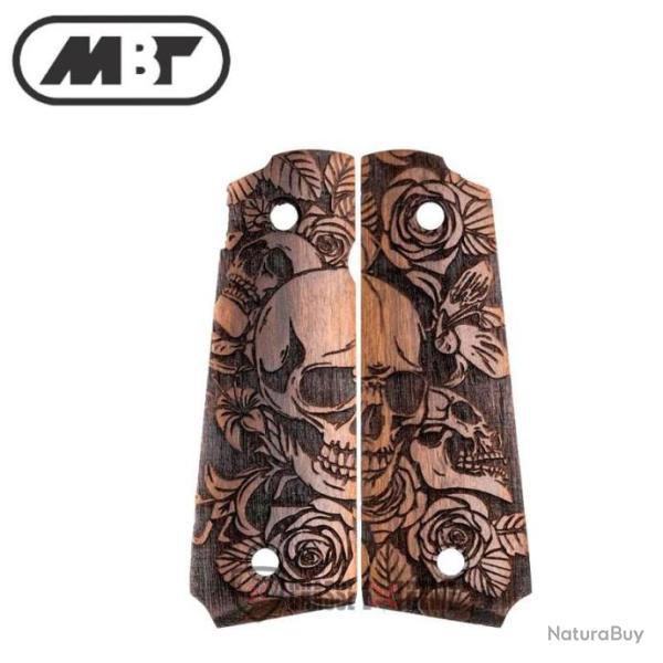 Plaquette Bois MBT PT1911 Skull