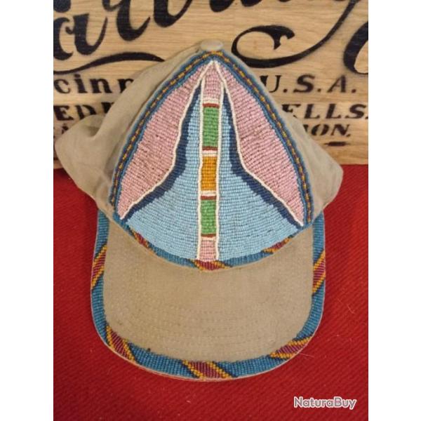 Casquette pow wow vintage crow perl�e
