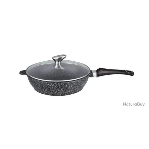 Sauteuse  28 cm "Faon pierre" + couvercle en verre - PRADEL EXCELLENCE - PREMIUM - Compatible tous