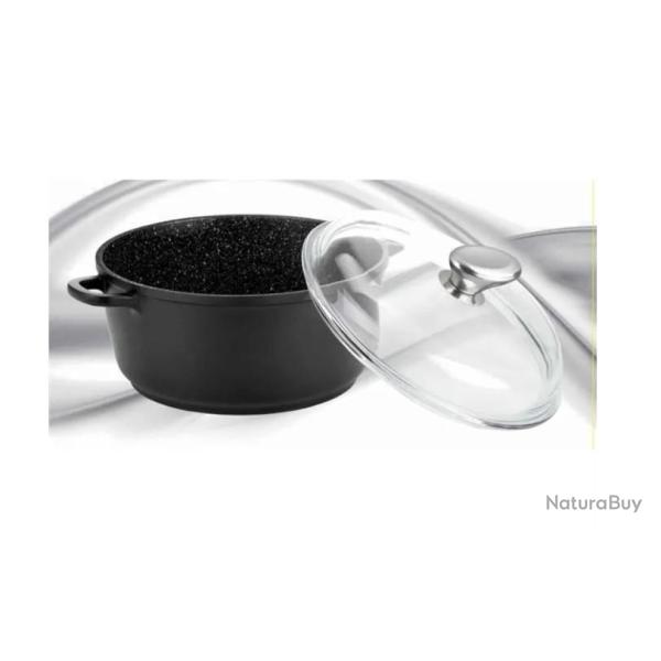 PRADEL EXCELLENCE Faitout fa�on pierre - � 28 cm - 5,8 L - Noir - Tous feux dont induction