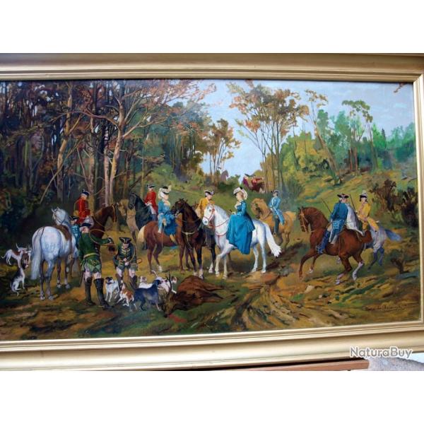 Scne de chasse  courre d'aprs Jan Van Chelminski : L'hallali par terre