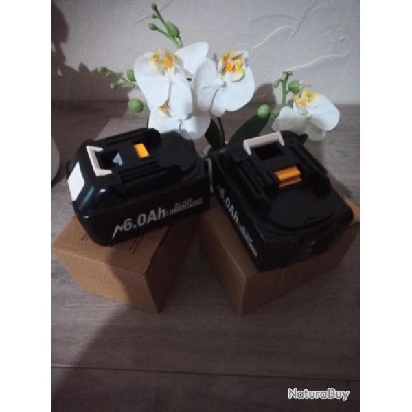 Lot de 2 batteries 18V 6Ah pour machine Makita 18V LXT NEUF
