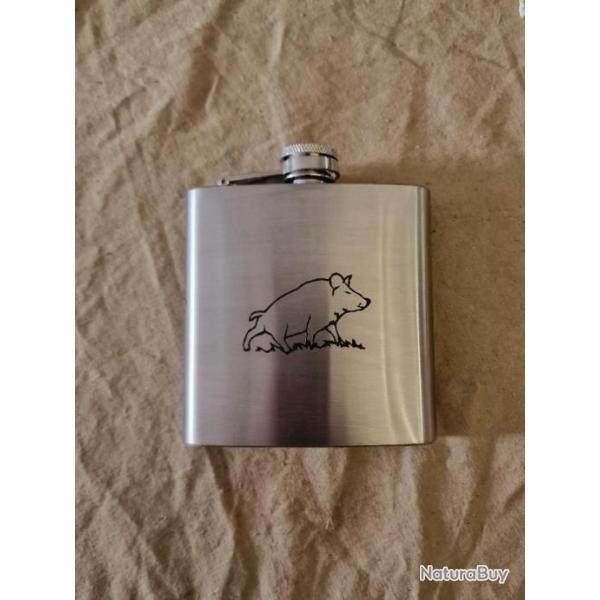 IDEE CADEAU - Flasque 170ml gravure sanglier - HILMAR SUPER DESTOCK !!!
