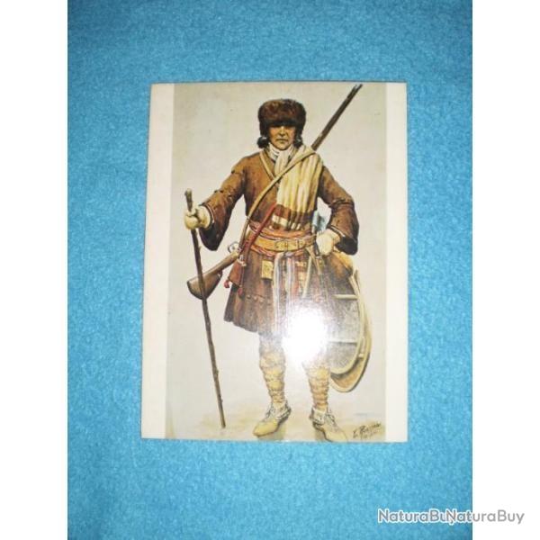 Carte postale d'un soldat du R�giment de CARIGNAN-SALIERES (CANADA 1666) ! Collection !
