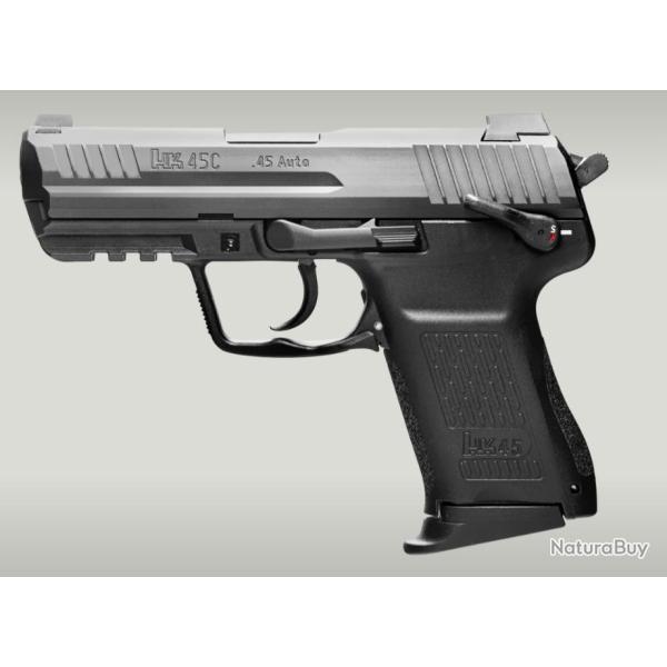 PISTOLET HECKLER & KOCH HK45 COMPACT NOIR CAL. .45 AUTO 8/10 COUPS 99MM