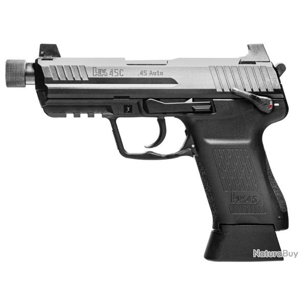 PISTOLET HECKLER & KOCH HK45 COMPACT TACTICAL NOIR CAL. .45 AUTO 8/10 COUPS 114MM FILET