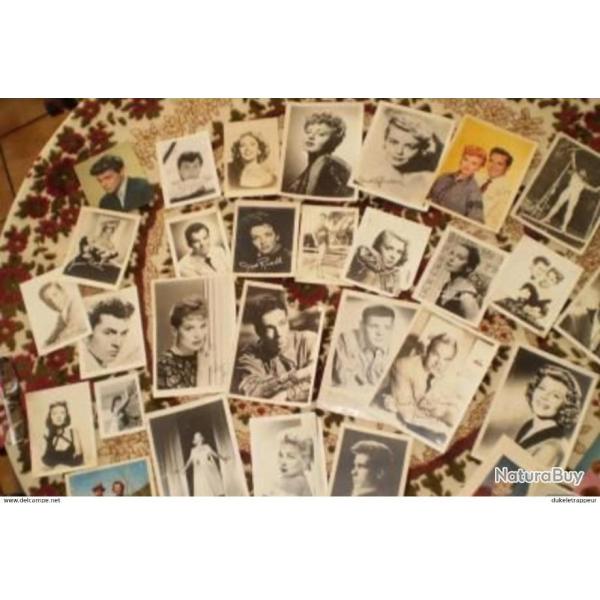 Lot de photos et cartes, cartes postales des ann�es '50/'60 de vedettes Hollywoodiennes !!!