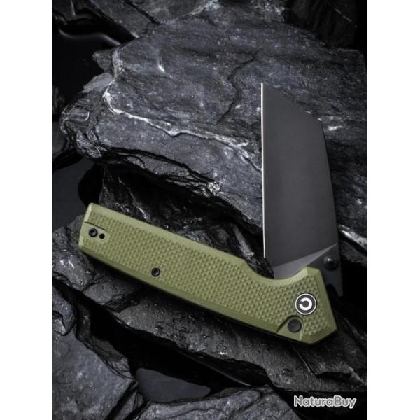 Couteau CIVIVI Amirite OD Green Lame Acier Nitro-V black Reverse Tanto Manche G10 IKBS CIVC230283