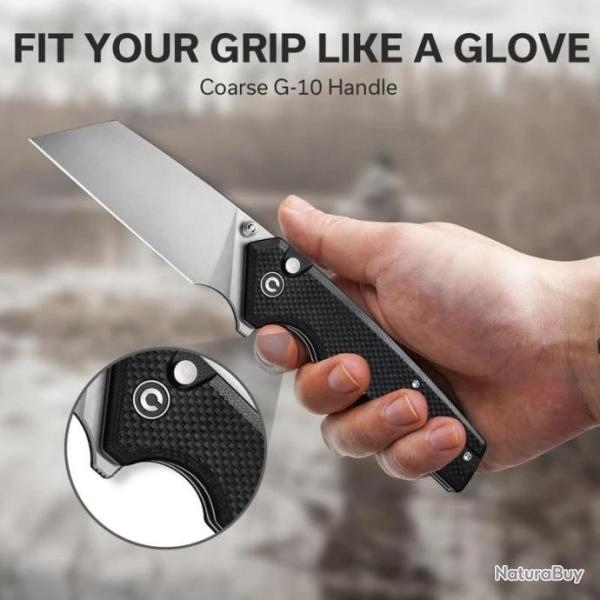 Couteau CIVIVI Amirite Black Lame Acier Nitro-V Satin Reverse Tanto Manche G10 IKBS CIVC230282