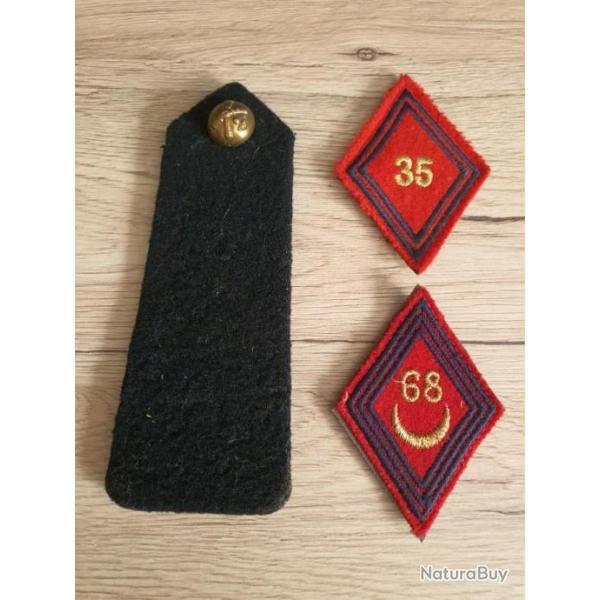 Insignes losange 45 artillerie artillerie d'afrique patte paule