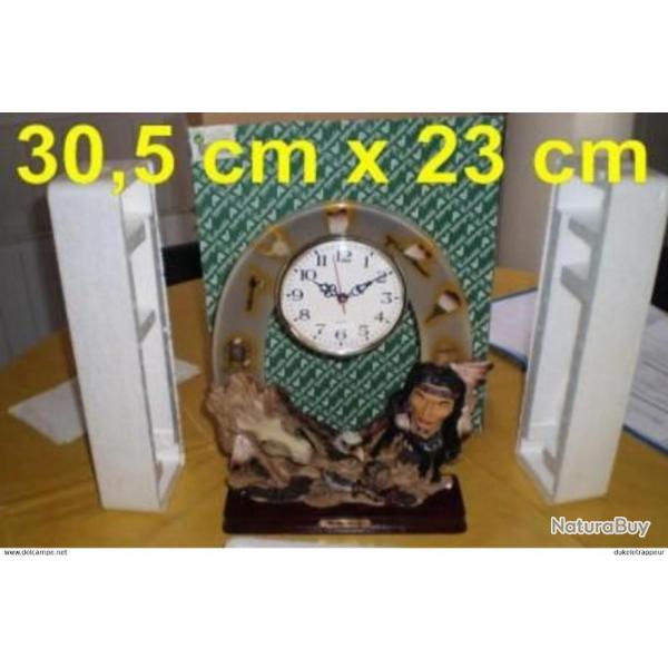 Horloge en r�sine ,d�co style "Indien" d'Am�rique !