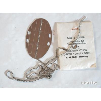 Plaques d'identité Allemande Bundeswehr avec chaines bo 121 - Plaques d ...