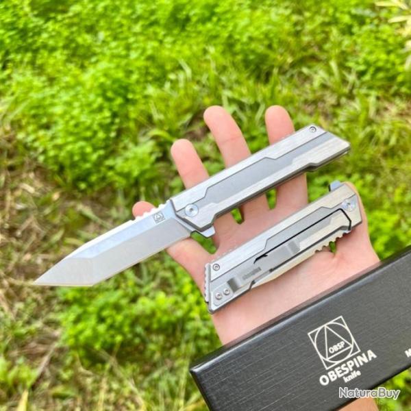 Couteau pliant Obespina framelock D2 tanto