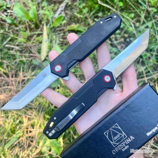 couteau pliant Obespina lame D2 tanto G10 mircarta