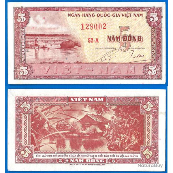 Vietnam Sud 5 Dong 1955 National Bank Billet Animal