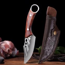 Couteau Chasse Camping Cuisine Etui Cuir-D