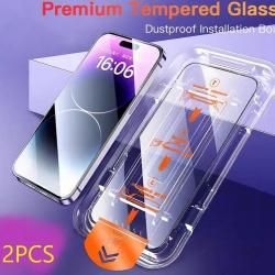 2 Ecran Protecteur Verre + Gabarit Pose pour iPhone-iPhone 15