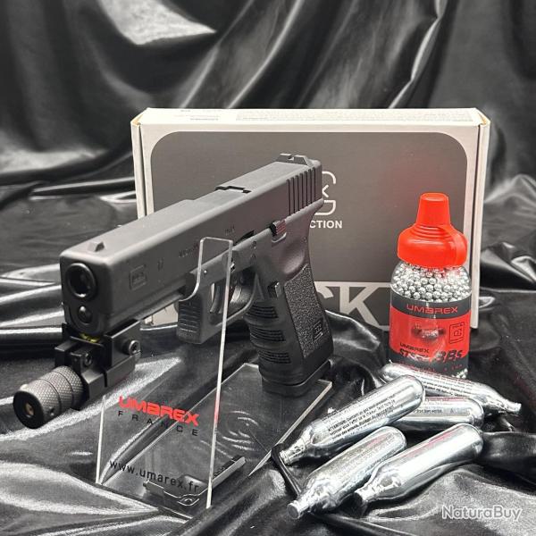 Pack "Laser Pr�t � tirer"- Umarex - PISTOLET GLOCK 17 - CO2 Calibre 4,5 billes acier