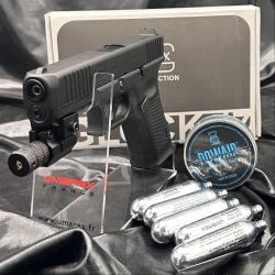 Pack "Laser Pr&ecirc;t &agrave; tirer" PISTOLET GLOCK 17 GEN5 - CO2 PLOMBS 4.5MM