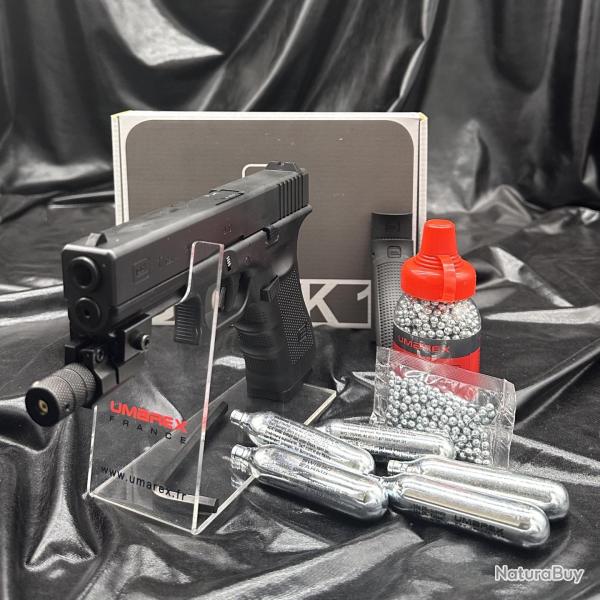 Pack Laser Pr�t � tirer PISTOLET - GLOCK 17 GEN4 - CO2 CAL BB/4.5 - UMAREX