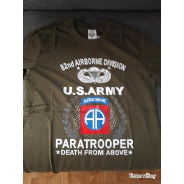 T-SHIRT DE LA 82 ME AIRBORNE. MODELE "DEATH FROM ABOVE"