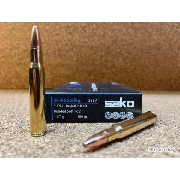 20 Munitions SAKO 30-06 Super Hammerhead 11.7g 180gr