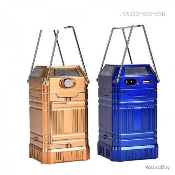 ROU25 LAMPE SOLAIRE TOTALEMENT AUTONOME 4 EN 1 - Bleue ou Bronze