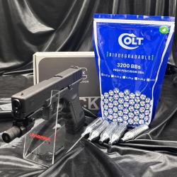 Pack Laser Pr&ecirc;t &agrave; tirer PISTOLET GLOCK - 17 BBS 6MM - Airsoft CO2