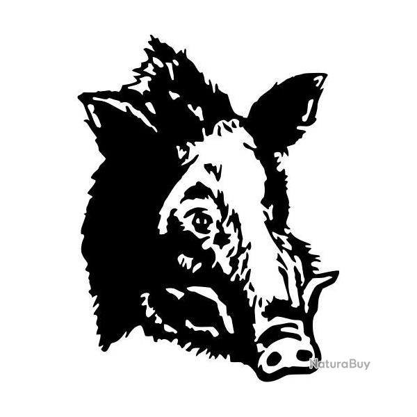1x Autocollants chasse aux sangliers d�co voiture camping car ou autres noir ou blanc ! A