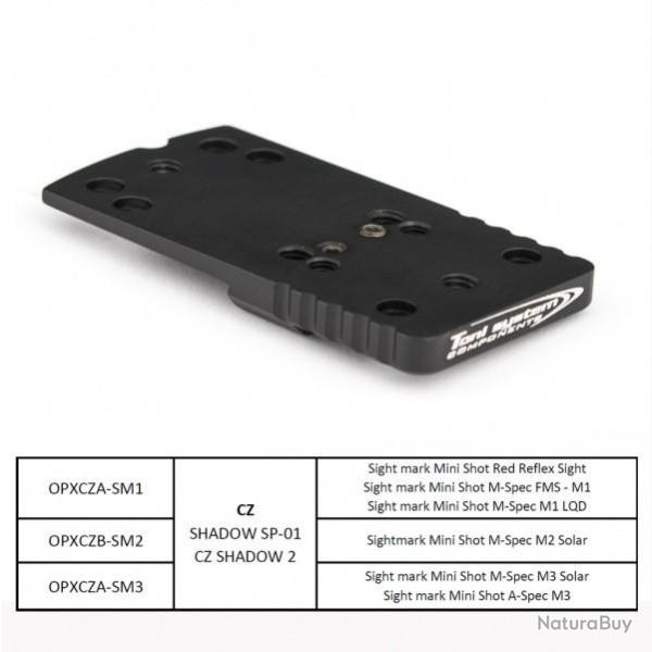 Embase � queue d'aronde pour Sightmark M3 (type A-SM3) pour CZ SP-01-Shadow 2 - TONI SYSTEM
