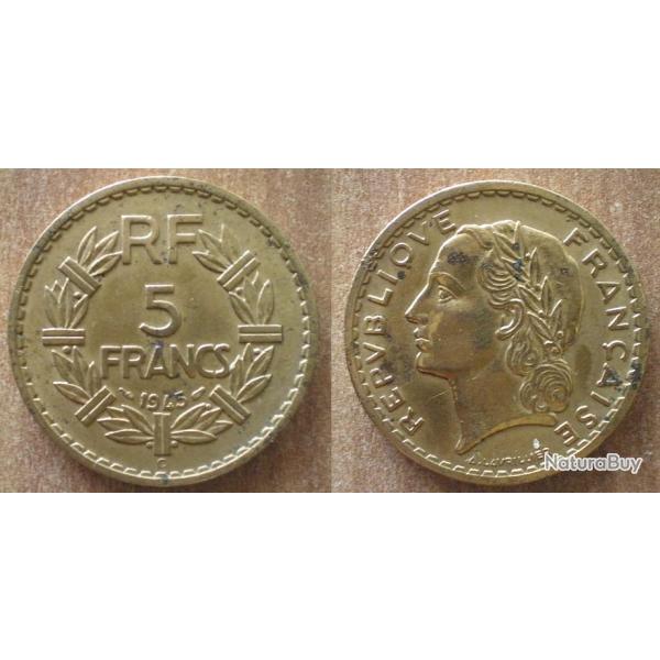 France 5 Francs 1945 C 1945C Castel Sarrazin Franc Lavrillier Piece