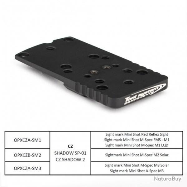 Embase pour point rouge en queue d'aronde (type B-SM2) pour Sightmark M2 pour CZ SP-01-Shadow 2