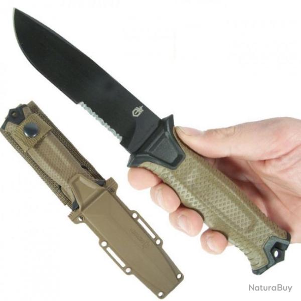 Couteau Tactical/Survival Gerber Strongarm Coyote Acier 420HC Manche Fibre Glass Made USA G1059