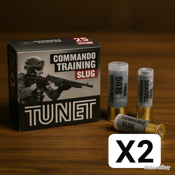 Cartouches Tunet Commando training Slug 28g - Cal.12 - Bote de 50 - PRIX MINI