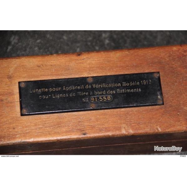 MARINE BOITE DE LUNETTE POUR APPAREIL DE V�RIFICATION MOD�LE 1912 POUR LIGNE DE MIRE � BORD DES BATI