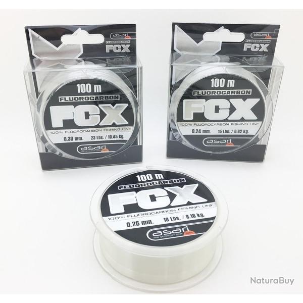 Fil 100 % Fluorocarbone Asari FCX Bobine 100M 30/100