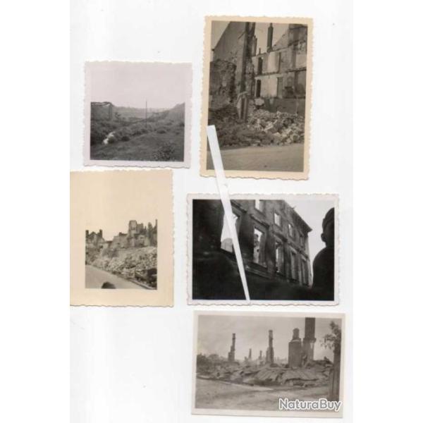 ww 2 ruines diverses , front est ?, diff�rents petits formats 5 photos soldat allemand , wh