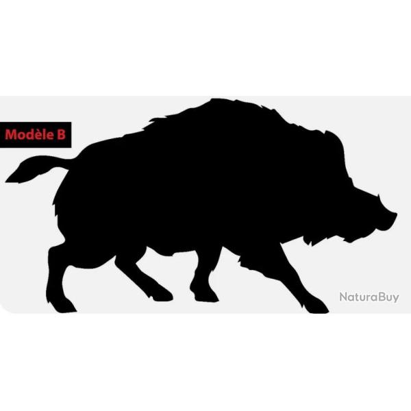 1x Autocollant sanglier 20 cm  d�co voiture camping car ou autres noir ou blanc d