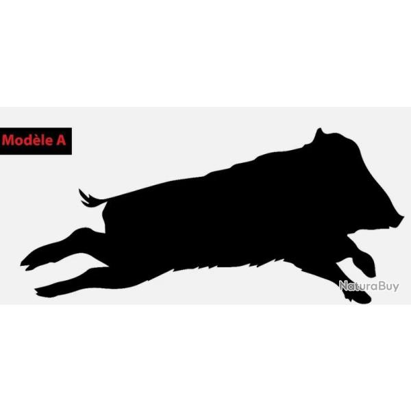 1x Autocollant sanglier 20 cm  d�co voiture camping car ou autres noir ou blanc f